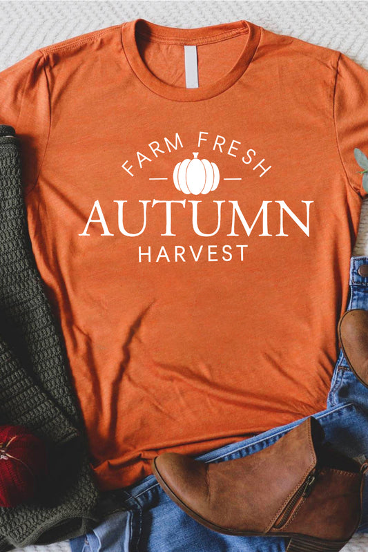 Orange Farm Fresh Autumn Harvest Fall Graphic Tee (Pre-Order Sept 1st)