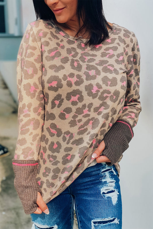 Leopard Print Top with Thumb Holes