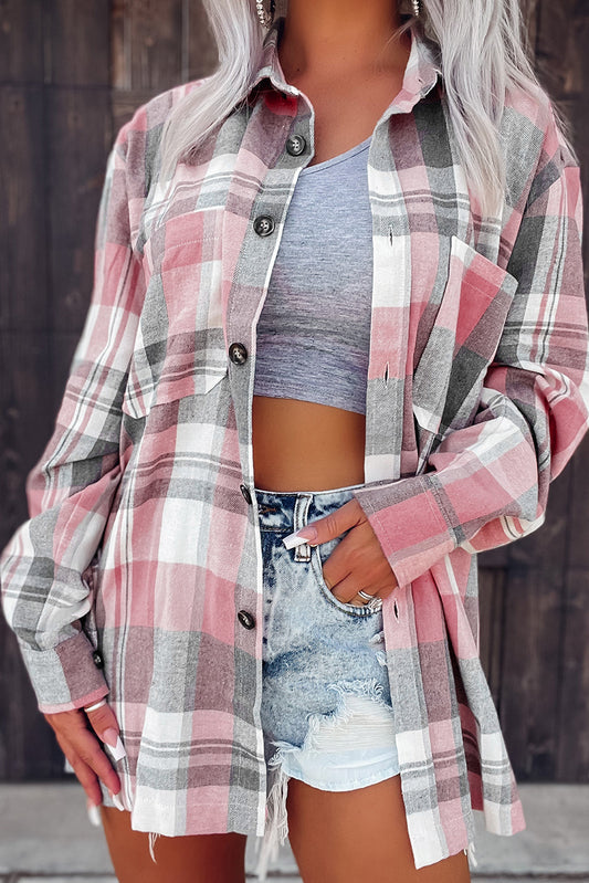 Pink Plaid Button Up Shirt